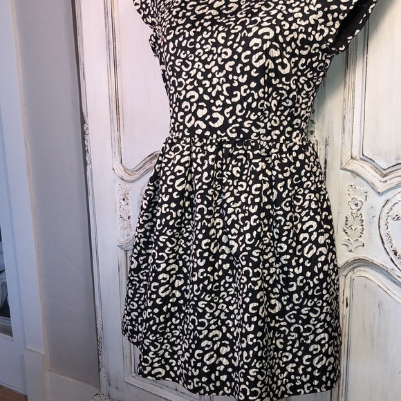 Zara Women Cap Sleeve Fit And Flair Animal Print Dress Size Med. - Picture 3 of 13
